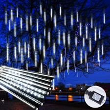 360 LED White Meteor Shower String Lights Outdoor Christmas Decor 25.56 Feet