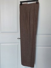 Liz Claiborne Women's Dress Pants Herringbone Brown Wool Size 12