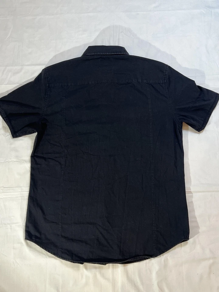 Ecko Unltd Shirt Mens Large Black Short Sleeve Button Down Utility Pockets Urban - Image 4 of 4