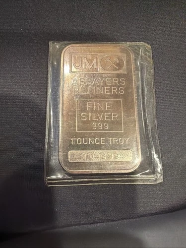 Johnson Matthey JM SEALED .999 1 oz Fine Silver Bar SN 104633