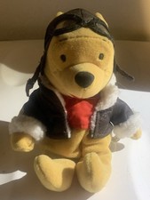 The Disney Store Bean Bag PILOT POOH 8'' Winnie The Pooh Plush Stuffed Animal