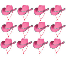 Pack Of Pink Sequin Cowgirl Cowboy Wild West Fancy Dress Hen Party Hats Lot