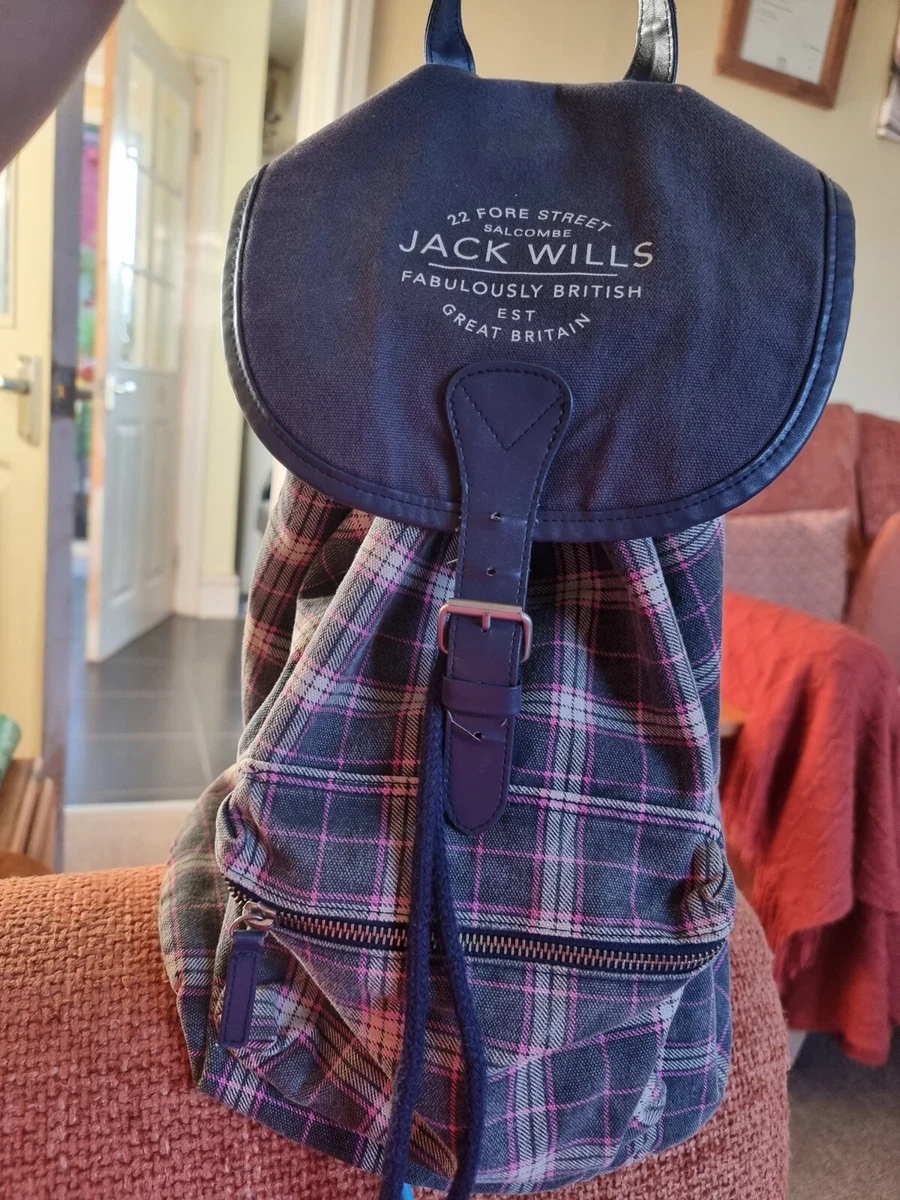 Jack wills top tartan backpack