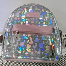 Bioworld Disney Princess Purple Gray Mini 11" Tall x 10" Wide Backpack-NWT