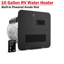 10 Gallon RV Water Heater Gas&Electric Bulit-in Powered Anode Rod 12000BTU 1440W