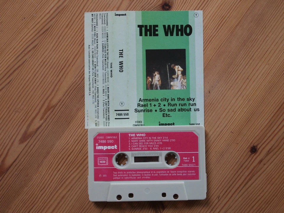 THE WHO - THE WHO (IMPACT 7486550) 1971 FRANCE CASSETTE TAPE COMPILATION  - Image 2 of 3