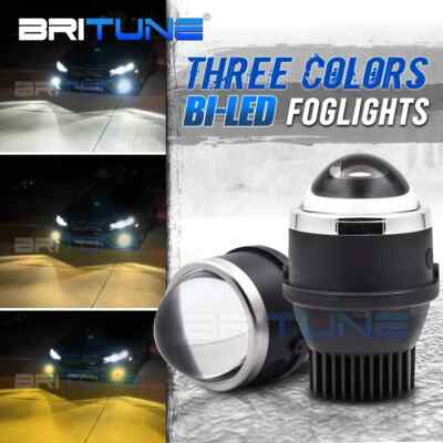 3.0 inch Bi LED Fog Lights Projector Lens Tricolor 3000K 4300K 6000K Waterproof