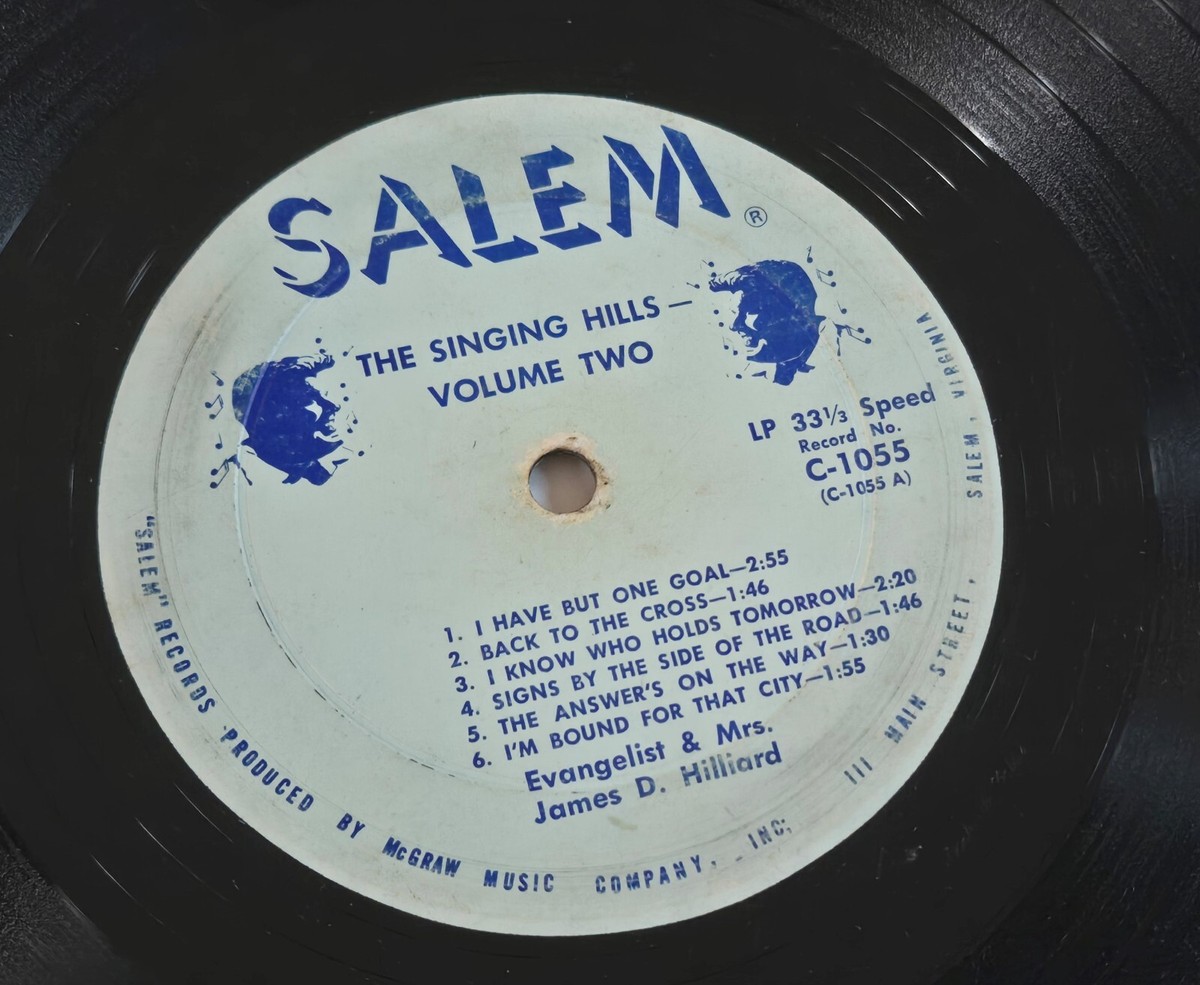 THE SINGING HILLS Obscure Gospel Vinyl LP Working Together For Him