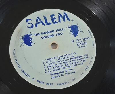 THE SINGING HILLS Obscure Gospel Vinyl LP Working Together For Him