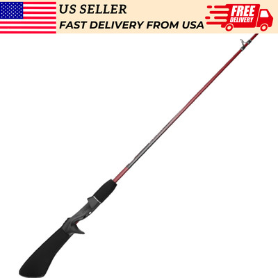2 Piece 5'6 Casting Fishing Rod Medium Light Durable Fiberglass Strong Medium