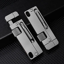 EDC Titanium Alloy Multi Tools Adjustable Wrench Pocket with Bit Holder Keychain