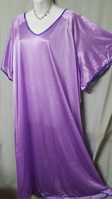 Comfort Choice  Purple  Nightgown Calf Short Sleeve  Plus 1X 56'' BUST