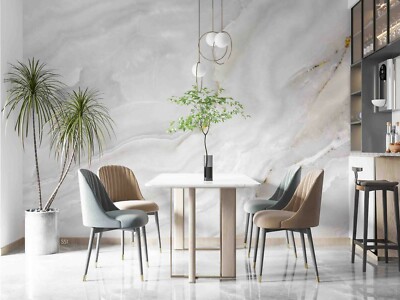 3D Jazz White Marble Texture Self-adhesive Removable Wallpaper Murals Wall 22