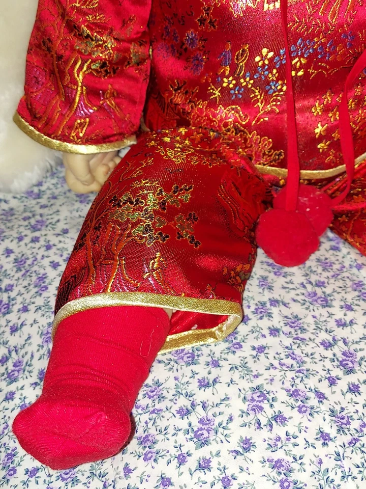 Muñeca Marie Osmond de Ping Lau bebé asiático Shao Pang resina china 21" Foto 4 de 4