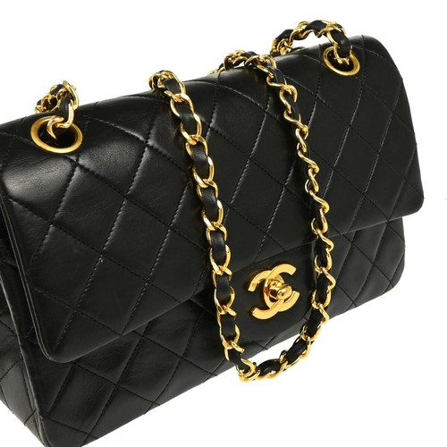 Chanel Black Lambskin Small Classic Double Flap Shoulder Bag 185775 - Picture 3 of 11