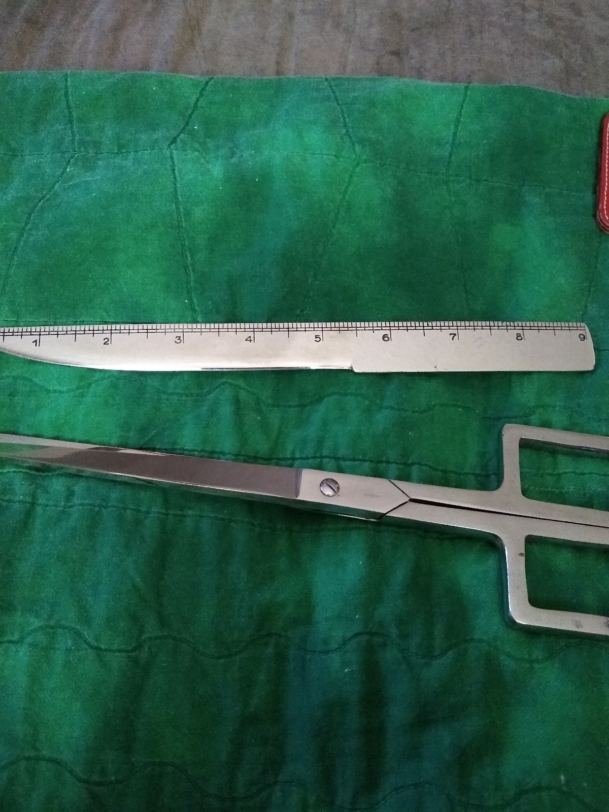 Vintage  Art Deco Scissors & Letter Opener in Original Leather Case Her2 Germany