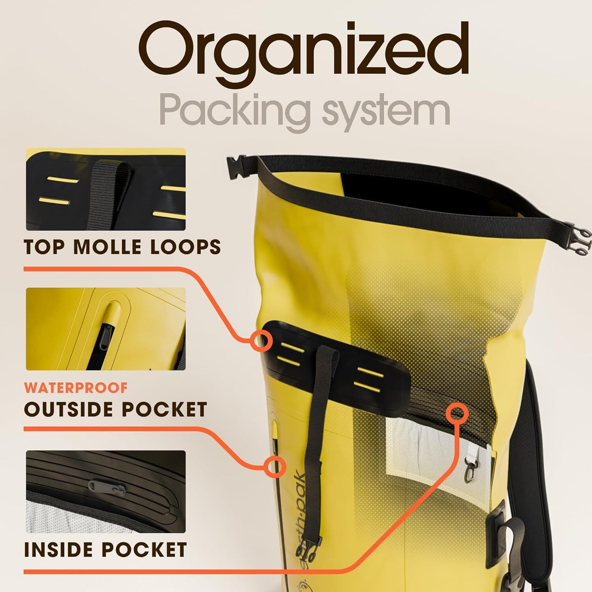 Earth Pak Waterproof Backpack - Heavy Duty Hiking - 85L, Yellow | eBay