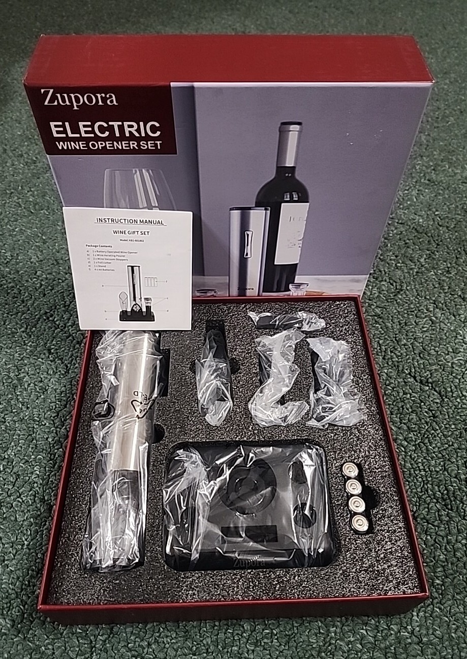 Zupora Electric Wine Opener Set (Silver) For the Wine Lover eBay