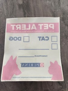 Purina Pet Alert Decal Cat Dog Rescue Emergency