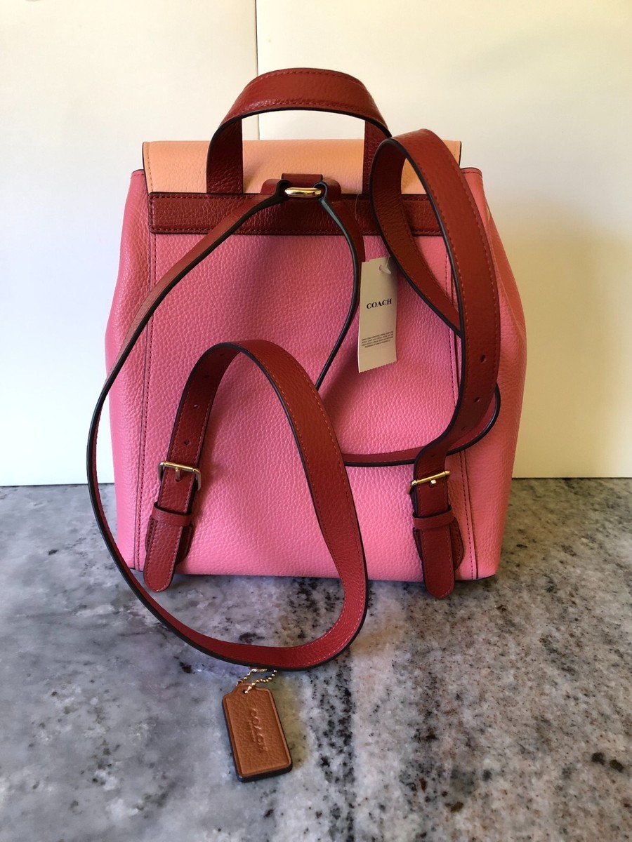 Coach 8518 Kleo Colorblock Pebble Leather Backpack for sale 