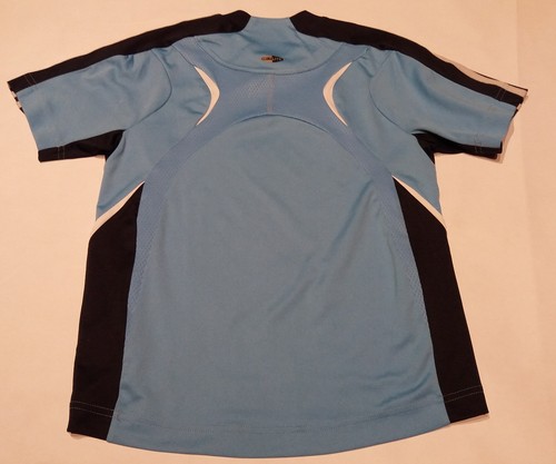 Maglietta da corsa bambini Adidas Climalite maniche corte blu chiaro camicia da corsa taglia 140 top - Foto 3 di 3