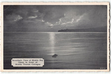 Moonlight View of Mobile Bay, Mobile Tourist Cottages, Alabama Postcard