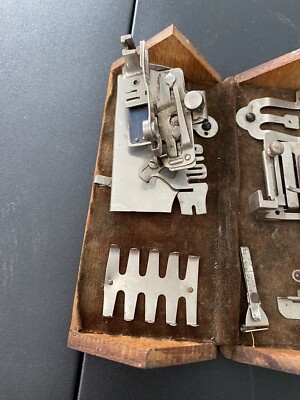 Antique Singer Sewing Patented Feb. 19 1889 Oak Puzzle Box NICE