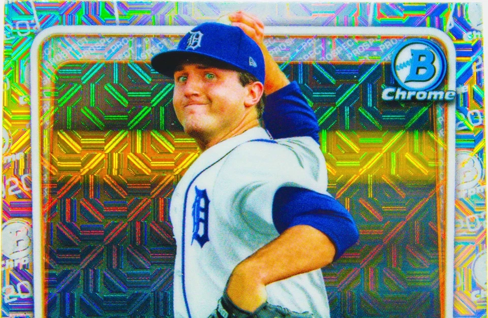 Casey Mize 2020 MLB Bowman Chrome Mojo Refractor Prospect Card #BCP-250 Tigers - Image 3 of 4