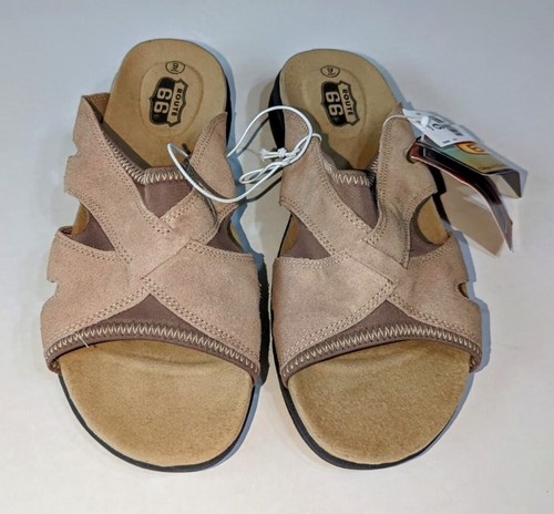 SANDALIAS MUJER PIEL. RUTA MARCA 66. Talla 9. COLOR BRONCEADO. Cómodo acolchado. Slip On - Imagen 2 de 5