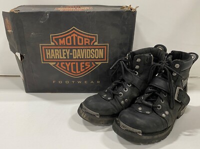 Harley Davidson D91684 Men\'s Brake Buckle Black Leather Motorcycle Boots Size 9 Harley-Davidson Brake Buckle Men main image 3
