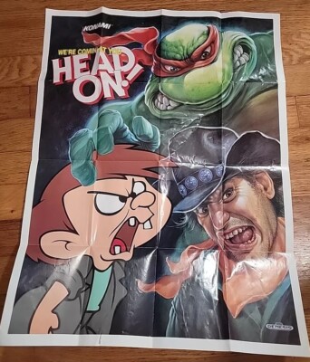 Konami Sega Genesis Foldble Poster Insert ONLY Ninja Turtles Sunset Riders #G