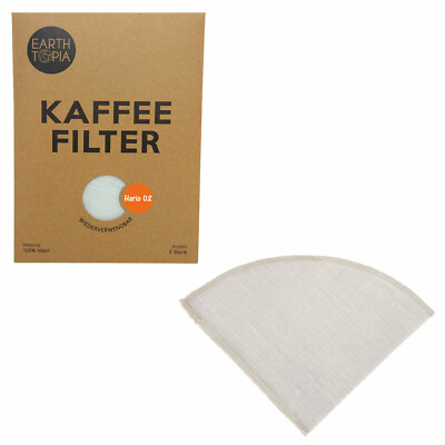 EARTHTOPIA 3 Stk. Kaffeefilter Stoff Mehrweg Dauer Filter für Hario V60 01 02 03