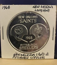 1968 NEW ORLEANS SAINTS PITTSBURG STEELERS FOOTBALL COIN TOKEN JAX BEER