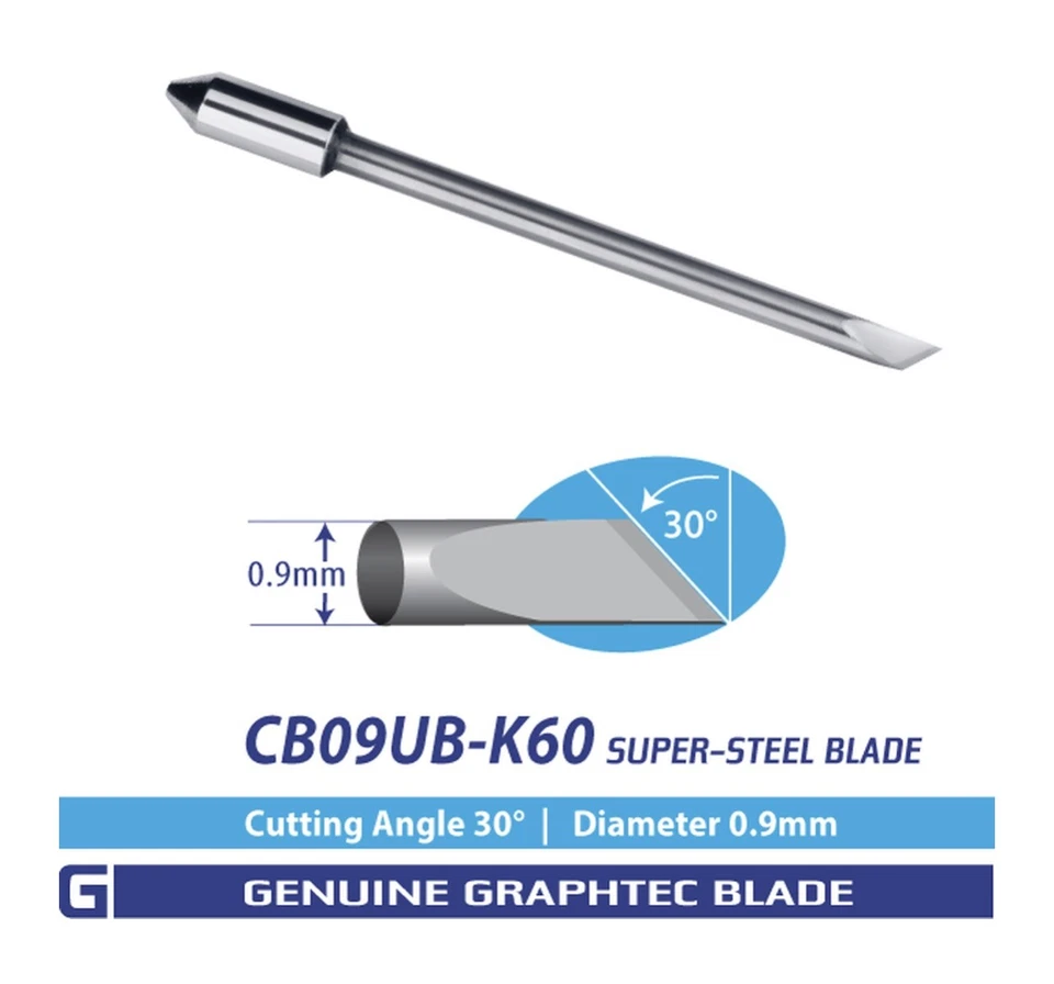 Graphtec Blade Authentic CB09UB-K60 .9mm Supersteel 30°Blade for Window Tint 5pk - Image 3 of 3
