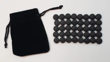 Set of 40 MATTE BLACK Pente Glass Stone Game Playing Pieces part replacement NEW