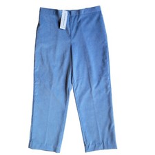 NWT Alfred Dunner Women's 14 Classic Fit Blue Pull On Pants Back Elastic Waist.