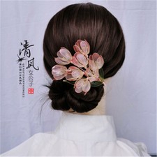 Chinese Hanfu Hair Accessories Tulip flower Pink Liquid Resin Hairpin Gift