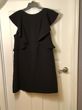 Chelsea28 Ruffle Front/back, Sleeveless Black Shift Dress Women’s Size 20,  NWOT