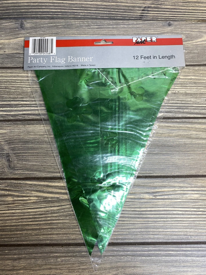 Bandera de fiesta vintage de papel Art Co lámina verde día de San Patricio 12 pies A2 Foto 2 de 3