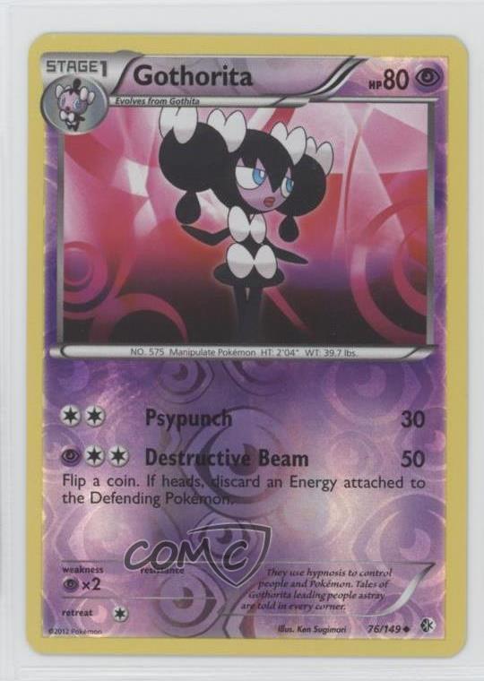 2012 Pokemon Black & White - Boundaries Crossed Reverse Foil Gothorita #76 0dk