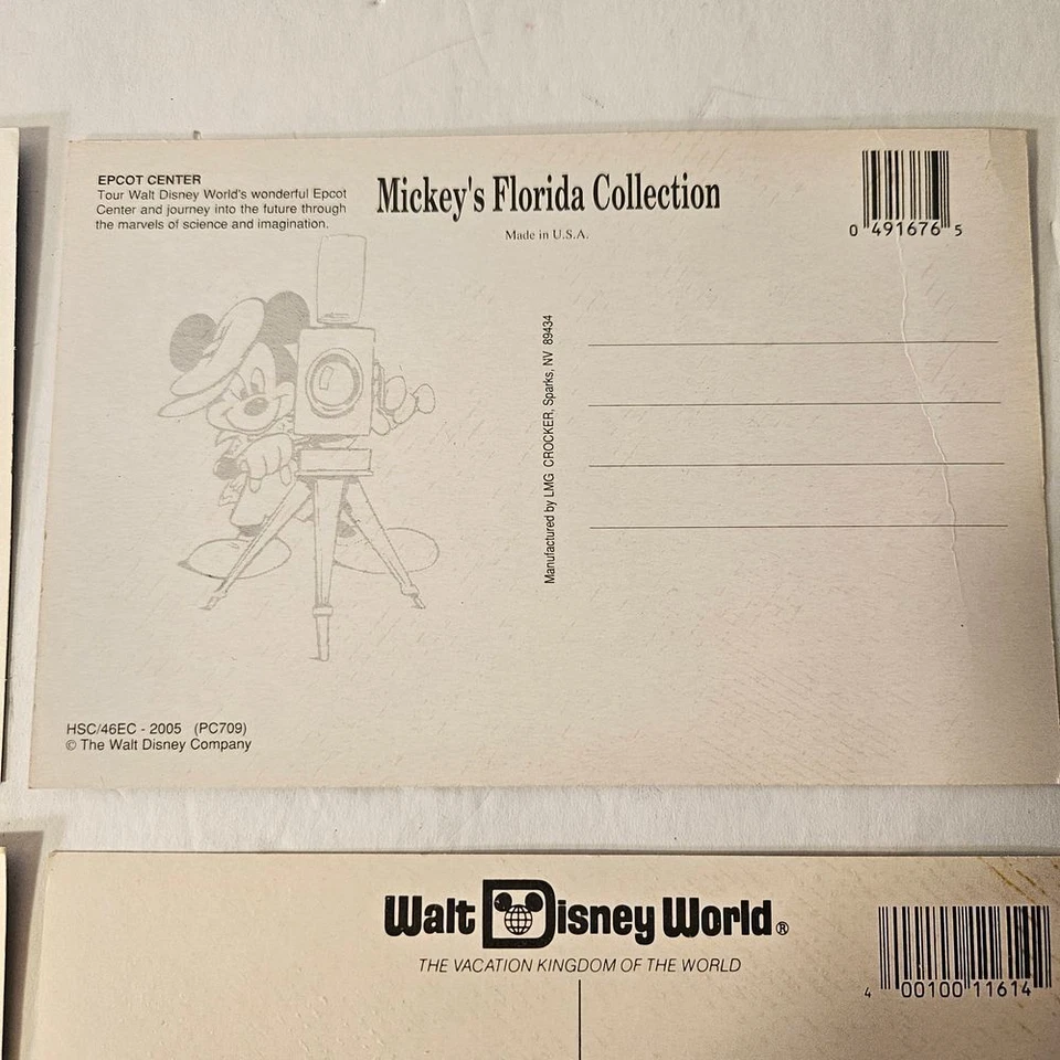 Postales de colección de Walt Disney World Magic Kingdom colección central EPCOT años 90 Foto 4 de 4