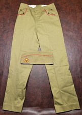 Vintage Boy Scouts Of America Green Uniform Pants  Hat BSA Youth 26x26" Costume