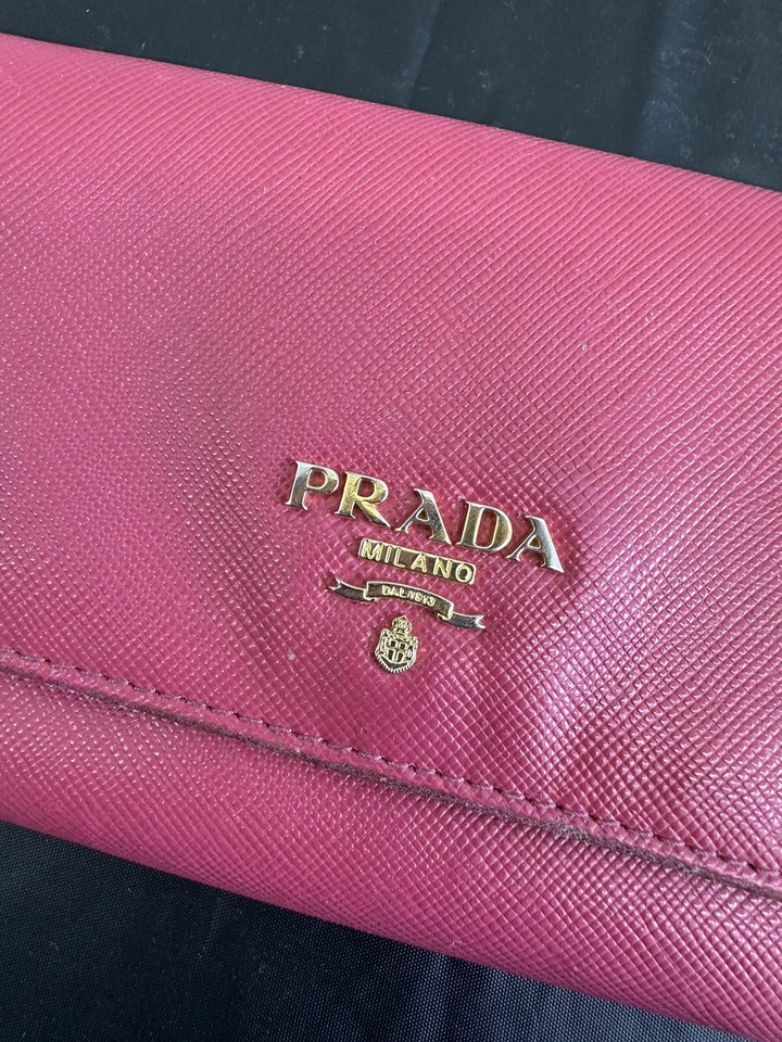 PRADA Long Wallet Saffiano Leather Pink Card Holder Purse - Image 2 of 4