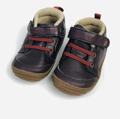 STRIDE RITE Remington Boys Brown Rust Red Memory Foam Hiking Boots Shoes  Baby