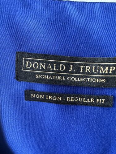 Donald J. Trump Signature Collection Standard Fit Blue French Cuffs Shirt Large - Picture 2 of 4