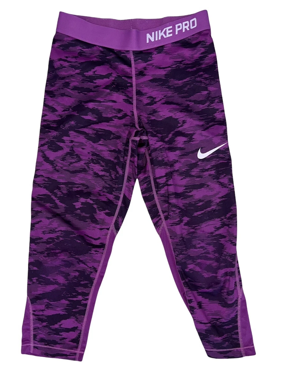 Nike Pro Dri-Fit Girls Training Short Leggings Purple Elastic XL Woman's  Size S