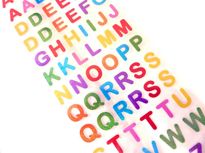 Coloured Glitter Sticky Adhesive Letters Alphabet Labels Stickers for Craft WD48