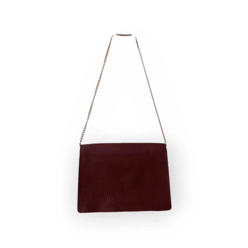 Womens Burgundy Red Bag Handbag Purse Chain Accessory Fashion Casual 25 x 18cm - Image 2 of 4
