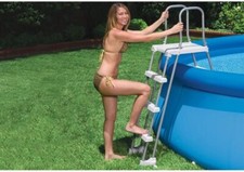 Intex Scala Scaletta Piscina Acciaio Gradini Antiscivolo h 122 cm - Safety 28073