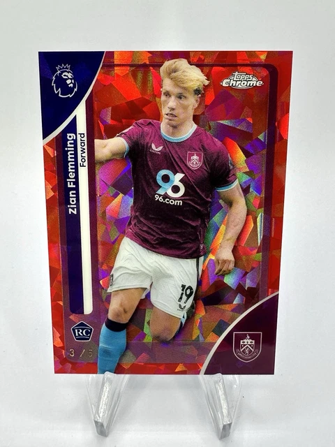 2026 Topps Premier League Sapphire Chrome #60 Zian Flemming RC RED Refractor /5